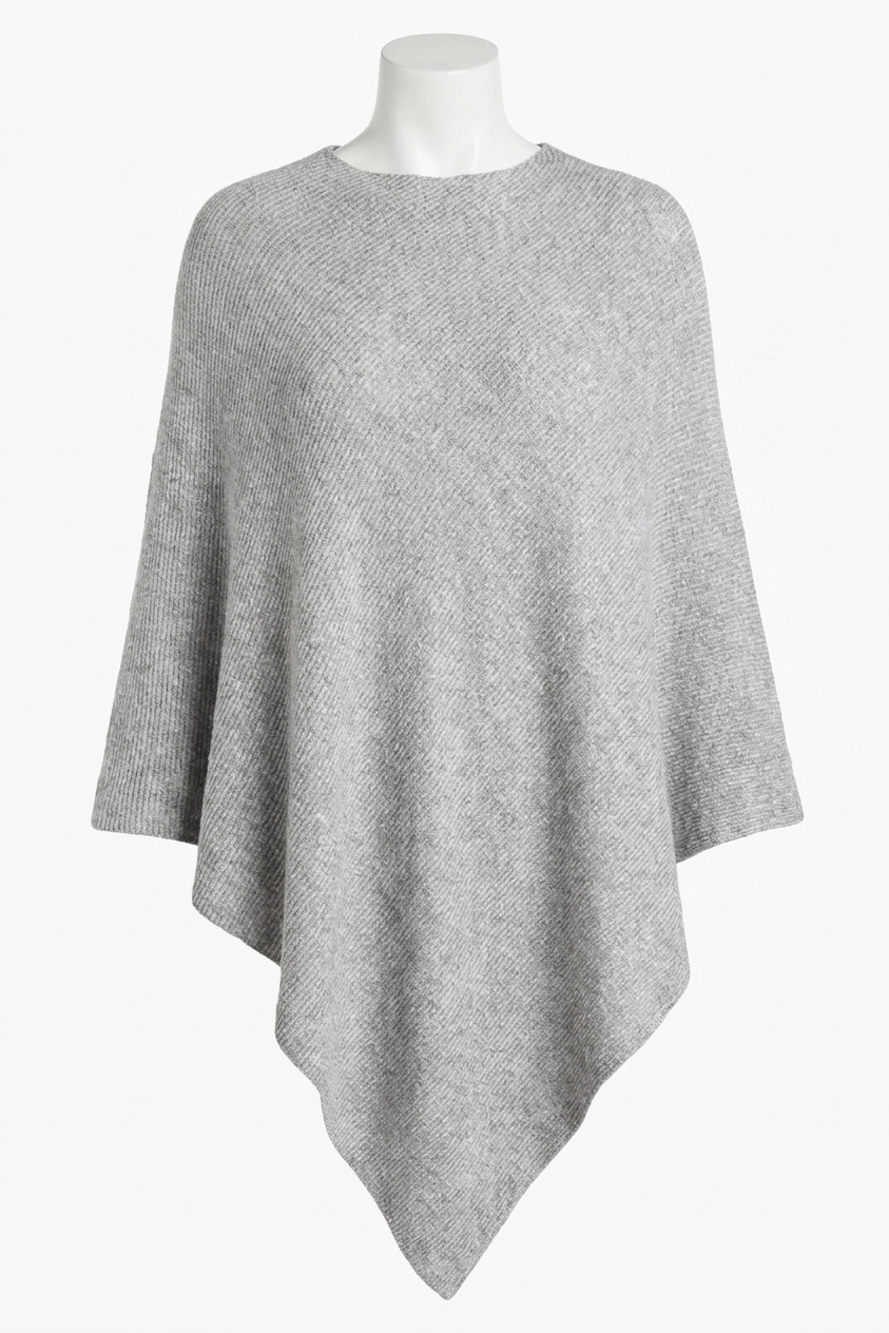 NEW COCO + CARMEN selene supersoft ribbed poncho in grey